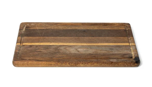 Puste Brązowe Prostokątne Drewniane Cięcia Płyty Kuchenne Izolowane Białym Tle — Zdjęcie stockowe