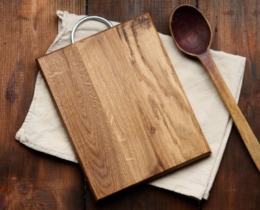 boş dikdörtgen ahşap mutfak tahtası masa, üst görünüm, boşluk kopyala