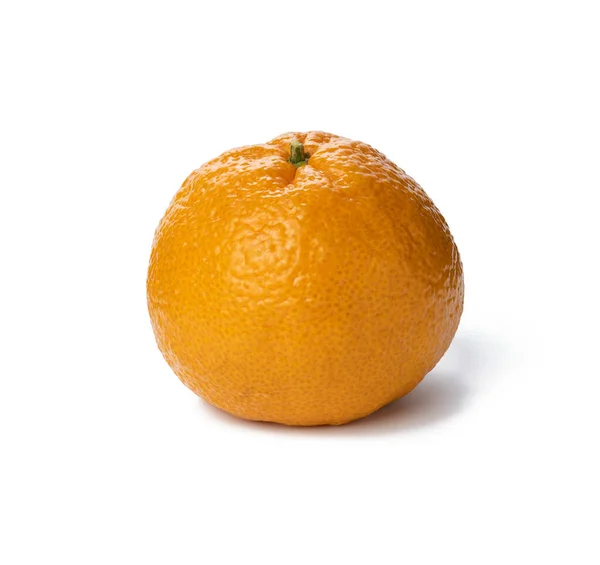 One Ripe Orange Tangerine Isolated White Background Close — Stock Photo, Image