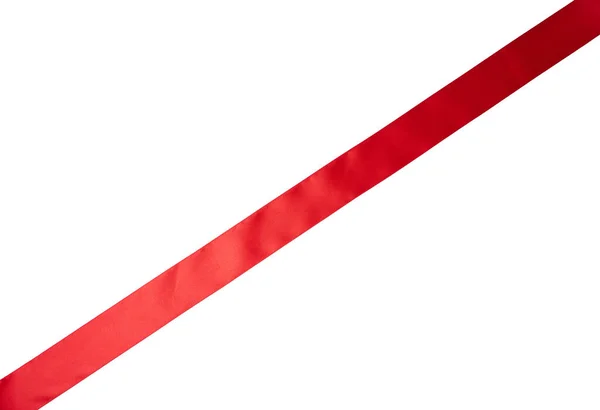 Kırmızı Tekstil Ipek Kurdele Beyaz Arka Planda Izole Edilmiş Paketleme — Stok fotoğraf