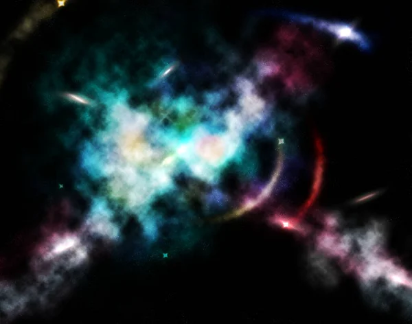 Abstract Background Galaxy Bright Stars Gas Formation Sky Illustration — Foto Stock