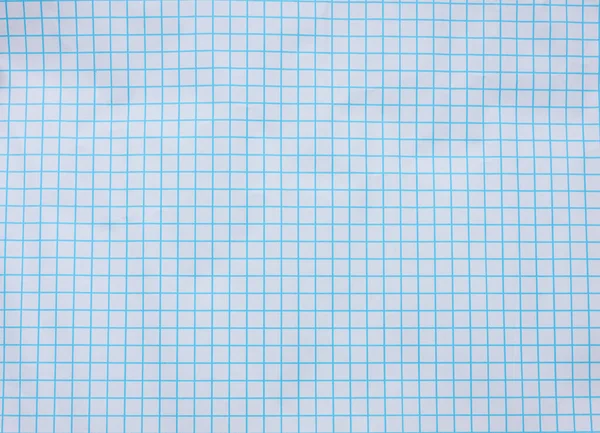 Bílá Čtvercová Textura Papíru Modré Čáry Školní Zápisník — Stock fotografie