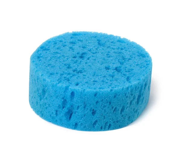 Blue Bath Sponge Isolated White Background — Stockfoto