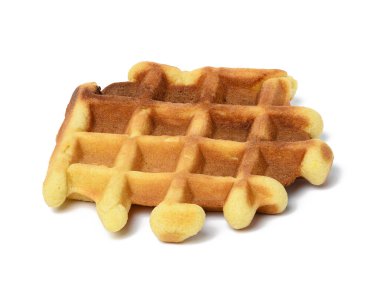 Beyaz izole arkaplanda fırında Belçika waffle 'ı