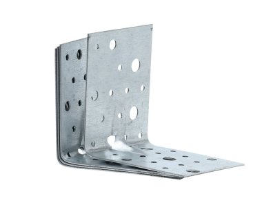 Aluminum corners for fixing structures isolated on white background
