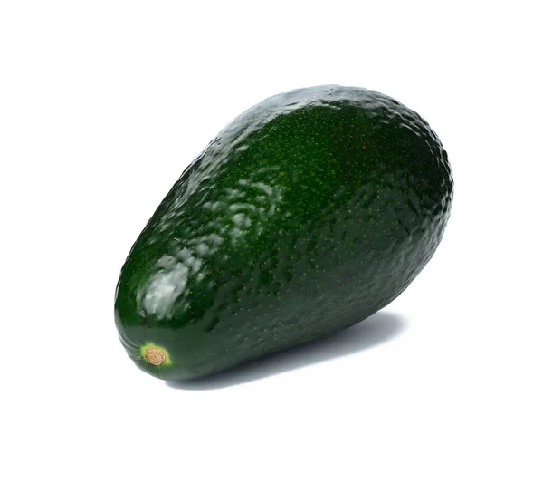 Hele Groene Avocado Fruit Geïsoleerd Witte Achtergrond Lekker Gezond Close — Stockfoto