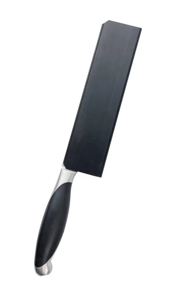 Velký Kuchyňský Nůž Plastovém Pouzdře Izolované Bílém Pozadí — Stock fotografie