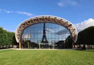Paris, France - 15.07.2021 : View of the facade of the ephemeral Grand Palais