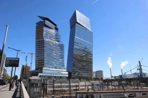 Paris France 2022 Tours Duo Two Skyscrapers Located 13Th Arrondissement — Stock Photo, Image