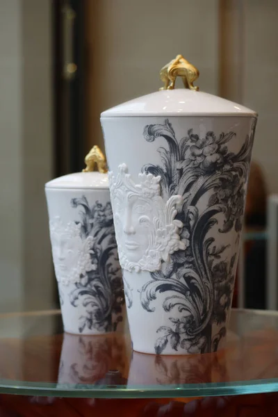 Belos Vasos Porcelana Haviland Feitos Limoges — Fotografia de Stock
