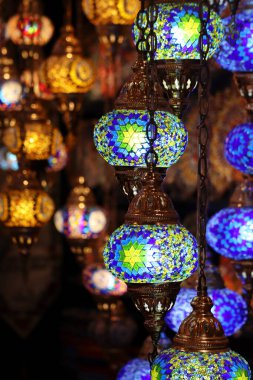 Colored traditional oriental arabic lanterns