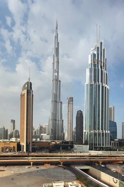 Blick Auf Die Berühmte Dubai Mall Den Burj Khalifa Und — Stockfoto