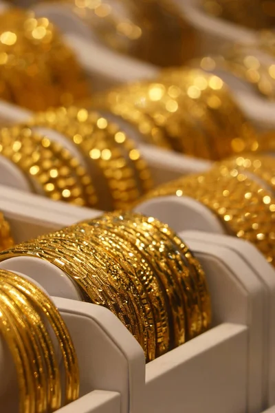 Знаменитые Золотые Базары Дубае Рынки Золота Золотых Украшений — стоковое фото