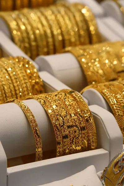 Beroemde Gold Souks Dubai Markten Van Goud Gouden Sieraden — Stockfoto