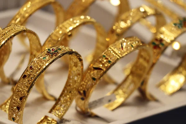 Beroemde Gold Souks Dubai Markten Van Goud Gouden Sieraden — Stockfoto