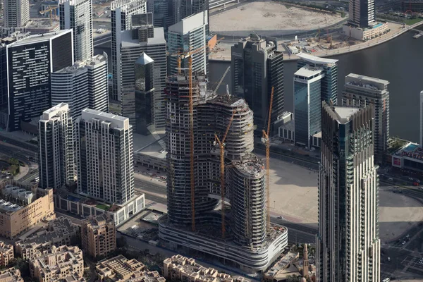 Blick Auf Die Wolkenkratzer Der Innenstadt Von Dubai Vom Burj — Stockfoto