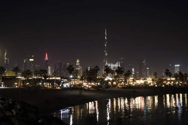 Vista Del Famoso Burj Khalifa Otros Rascacielos Del Centro Horizonte — Foto de Stock