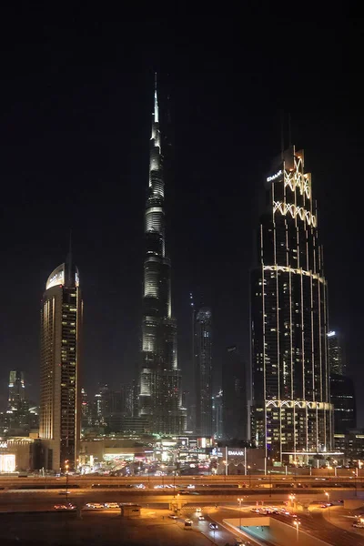 Widok Słynny Burj Khalifa Inne Śródmieścia Drapacze Chmur Panorama Dubaju — Zdjęcie stockowe