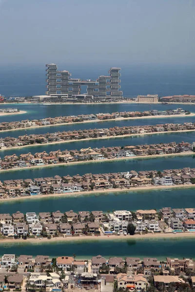 Крупный План Острова Джумейра Дубае Полностью Искусственный Остров Форме Пальмы — стоковое фото