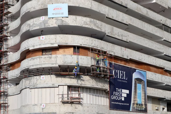 Bouw Van Nieuwe Gebouwen Wolkenkrabbers Wijk Dubai Marina — Stockfoto