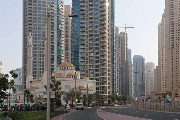 Moschee Zwischen Wolkenkratzern Dubai Marina — Stockfoto