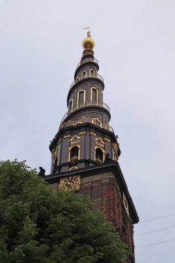 Vor Frelser 'ın Çarpık Kulesi Kirke Chruch Kopenhag' da