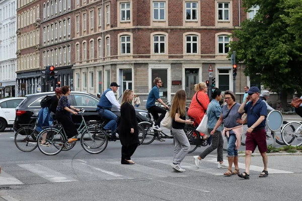 Gente Bicicleta Las Calles Copenhague — Foto de Stock