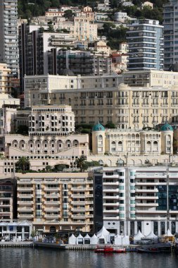 Monako, Monako - 02.10.2022 Monako limanında sabah, Monako Yat Gösterisinin son günü.