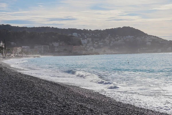 Morgens Blick Auf Schöne Strände Und Mittelmeer Mit Wellen — Stockfoto