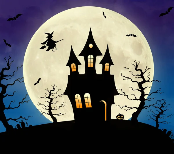 Halloween Spøkelseshus Heks Sopelime – stockfoto