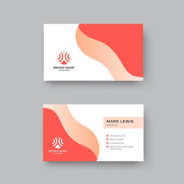 Kırmızı renkli şık bir şirket kartı tasarım şablonu