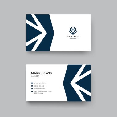 Asgari mavi renkli kartvizit tasarımı şablonu 