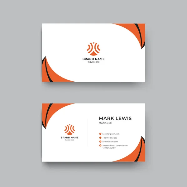 Elegant Corporate Orange Colour Business Card Design Template — Wektor stockowy