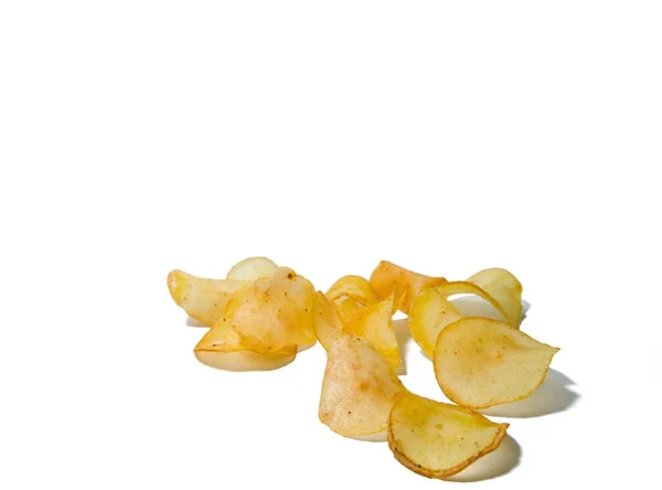 Delicious Potato Chips Isolated White Background Potato Chips Unhealthy Because — Stockfoto