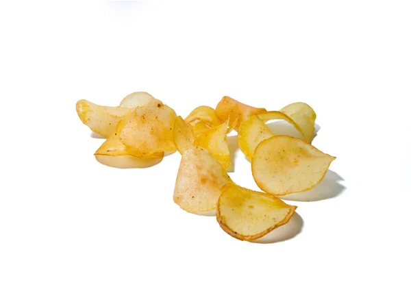 Delicious Potato Chips Isolated White Background Potato Chips Unhealthy Because — 스톡 사진