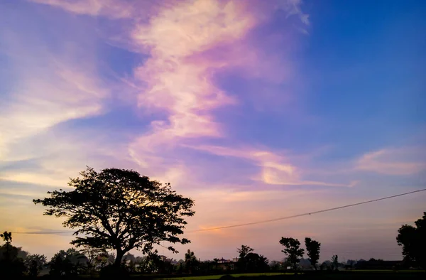 Pastel Colors Sky Clouds Colorful Panoramic Sky Sunrise Beautiful Morning — Foto de Stock