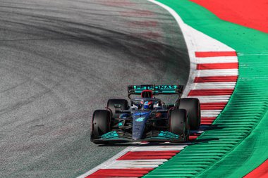 Spielberg, Avusturya, Temmuz 08 2022 - F1 Avusturya GP 2022 - George Russell (GBR) Mercedes W13 E Performans