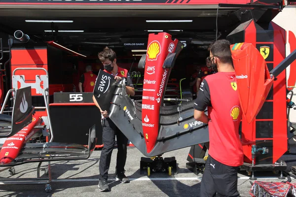 Jul 2022 Castellet França 2022 France Dia Preparação Ferrari Detalhe — Fotografia de Stock