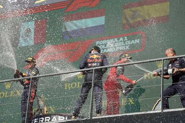 Podium and celebration of the race F1 Belgian GP 2022