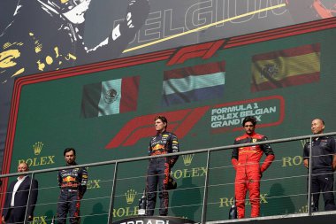 Podium and celebration of the race F1 Belgian GP 2022