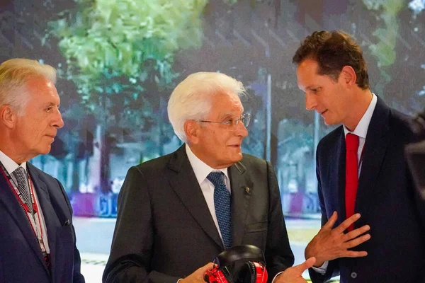 Italiens President Sergio Mattarella Ita Tillsammans Med John Elkann — Stockfoto