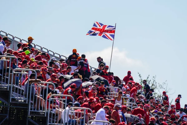 Apoiantes Com Bandeira Reino Unido Ferrari — Fotografia de Stock