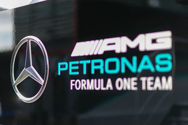 Mercedes Amg Petronas Team Log — Stock Photo, Image