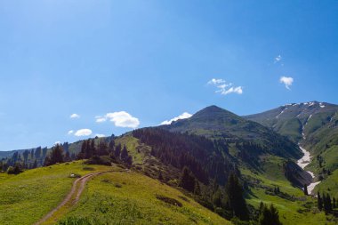 Road to Furmanovka peak among magnificent landscapes, Almaty, Kazakhstan, Asia