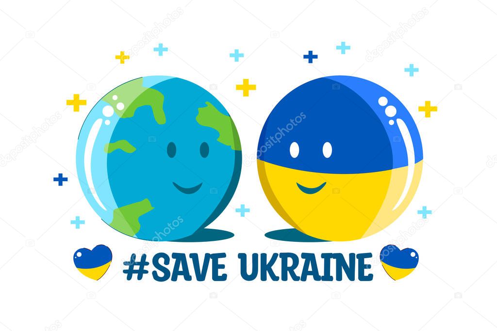 save ukraine , pray for ukraine , stop war illustration symbol  vector 