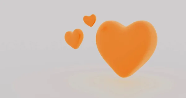 Oranžová Srdce Tvary Izolované Bílém — Stock fotografie
