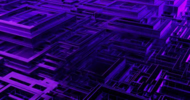 3D görüntüleme, soyut teknolojik mavi arkaplan.