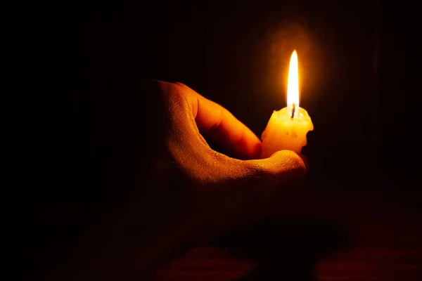 Candle Hand Light Hands Beautiful — Stock Photo, Image