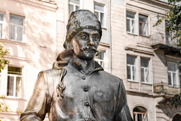 Lviv Ukraine January 2021 Statue Jerzy Franciszek Kulczycki Polish Nobleman — стоковое фото
