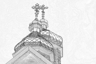 Odessa 'daki Hıristiyan Kilisesi' nin altın kubbeleri. Ukrayna